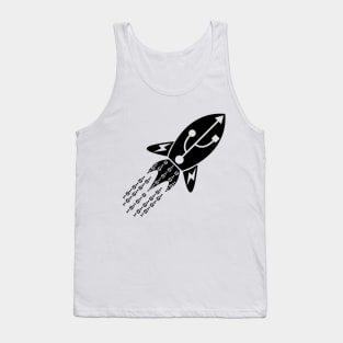 Machine Learning Rocket | Data Science Logo Black Tank Top